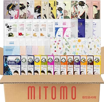 MITOMO LBPRHS040 Concentrated Moisturizing Lucky Bag, Individually Packaged, Beauty Facial Pack, 40 Pieces, Skin Care, Moisturizing Mask Pack, Random Configuration from All Products