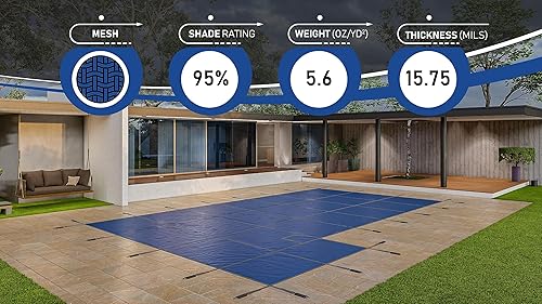 Vista 44 de WaterWarden Cubierta de seguridad sólida para alberca enterrada, cumple F1346 de la ASTM según UL, triple costura, con accesorios, 16 x 40 pies
