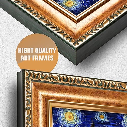 Miniatura 431 de A&T ARTWORK The Starry Night de Vincent Van Gogh. Tamaño del marco: 36 x 30 pulgadas, tamaño de la imagen: 30 x 24 pulgadas, reproducciones clásicas