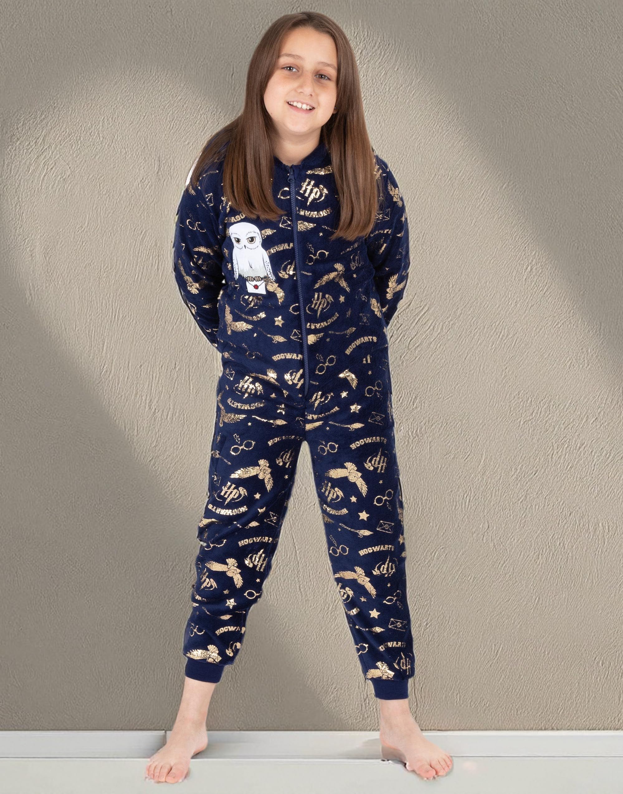 Harry Potter Onesie Girls Kids Hogwarts Hedwig All En Un Pijamas
