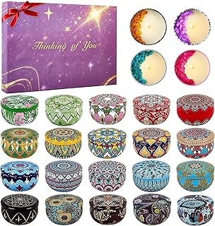 Advent Calendar 2025 - 24 Days Scented Candles Gift Set Christmas Advent Calendars Aromatherapy Candle - Birthday Thanksgiving Mother's Day for Adult Women with Gift Box