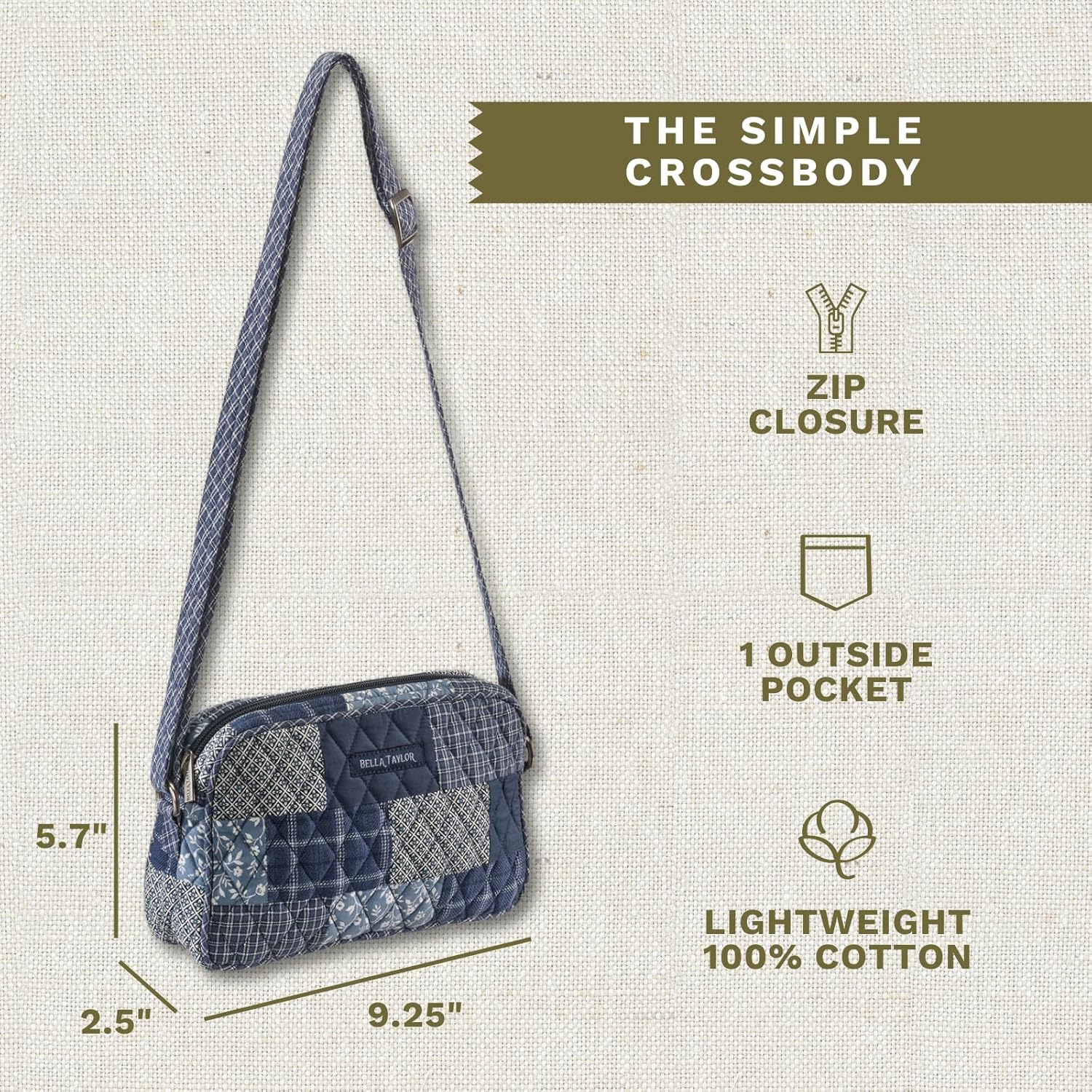 Bella Taylor Simple Crossbody Purse for Women, Small Shoulder Handbag | Simple, Purse