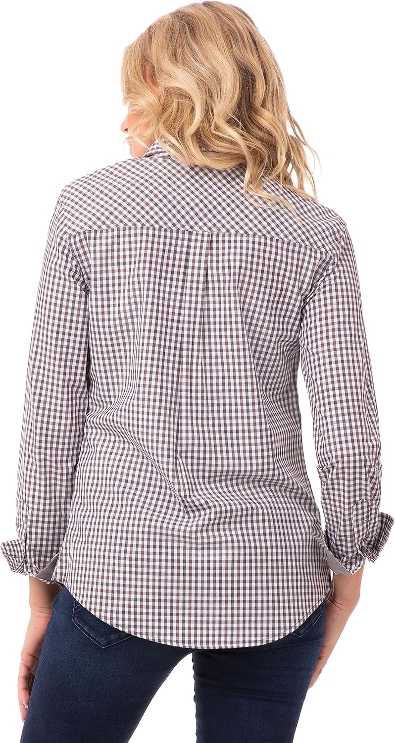 Chef Works Women's Modern Gingham Long Sleeve Dress Shirt - Image 4