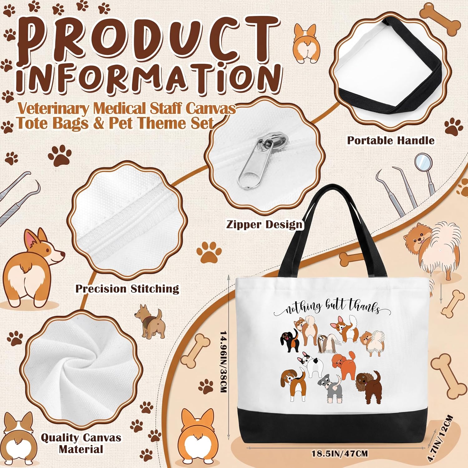 Hillban 20 Pcs Vet Tech Appreciation Week Gift Bag Bulk, Single image 5