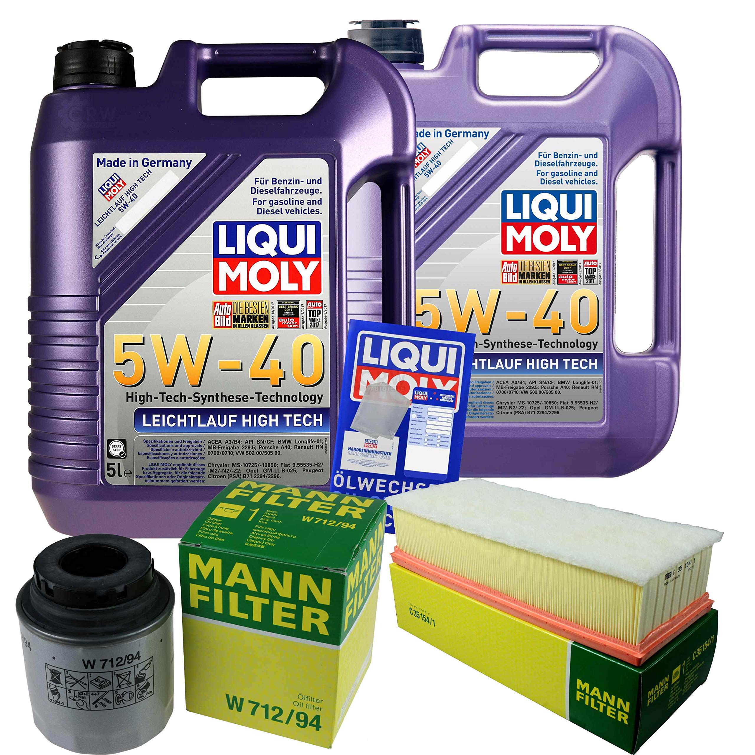 Kit d'inspection 10 l LM LL High Tech 5W-40 + filtre à air MANN