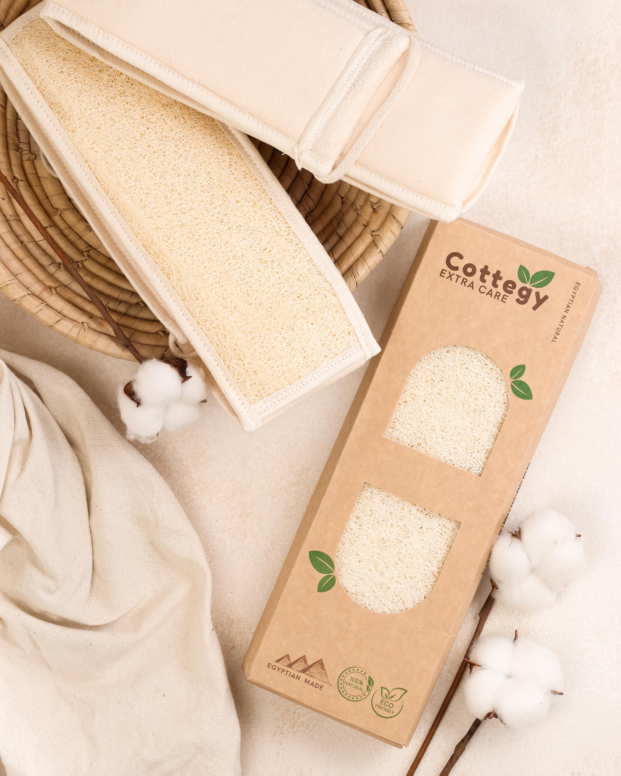 Esponja natural egipcia para usar en la ducha, exfoliante natural de lufa para hombres y mujeres para limpiar tu espalda profundamente, 1 unidad (paquete de 1)