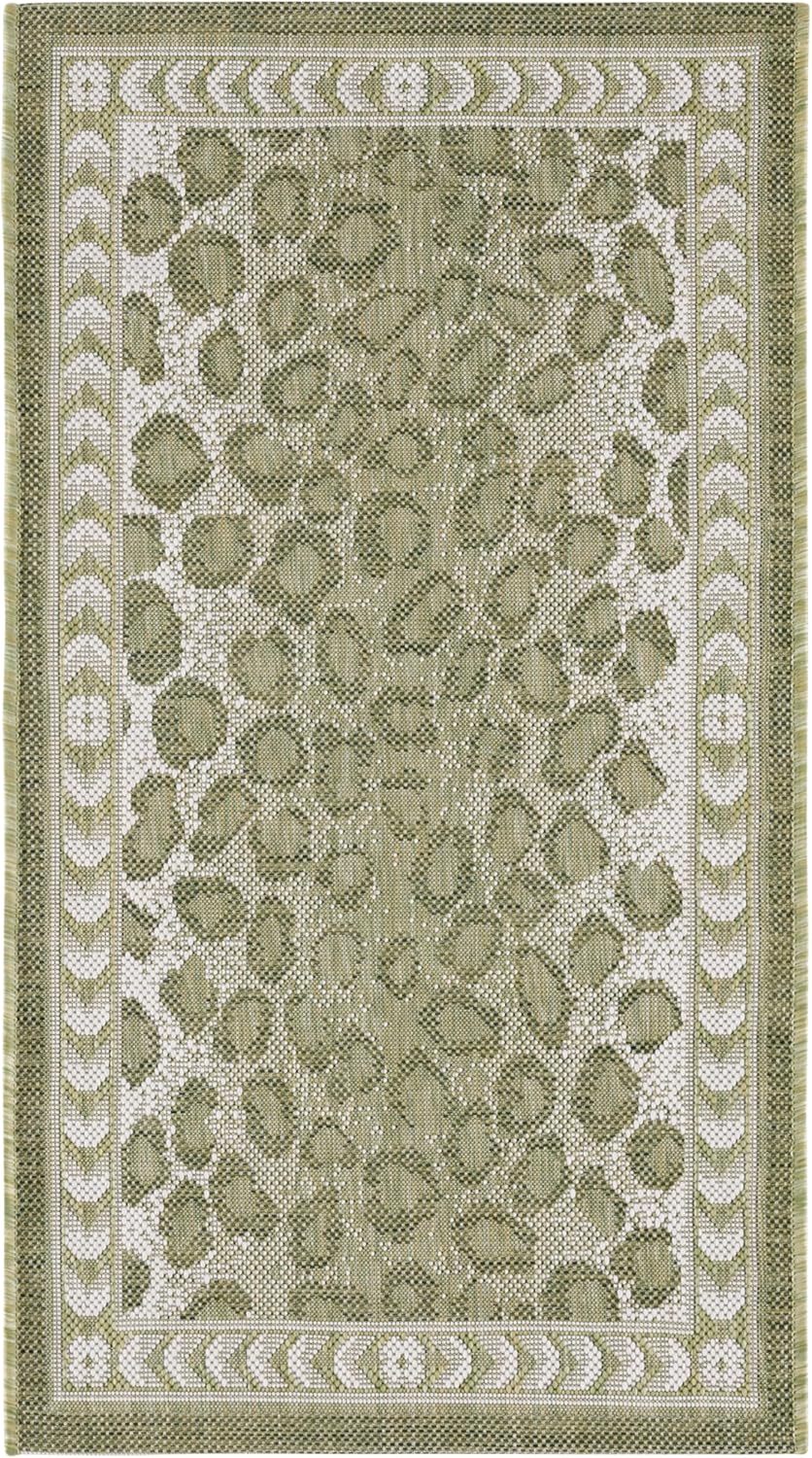SAFAVIEH Washable Rug Outdoor Courtyard Collection - 2' x 3'7", Light Green & Ivory, Non-Shedding & Easy Cleaning, Ideal for Patio, Front Door, Entryway, Doormat (CY6100-52712)