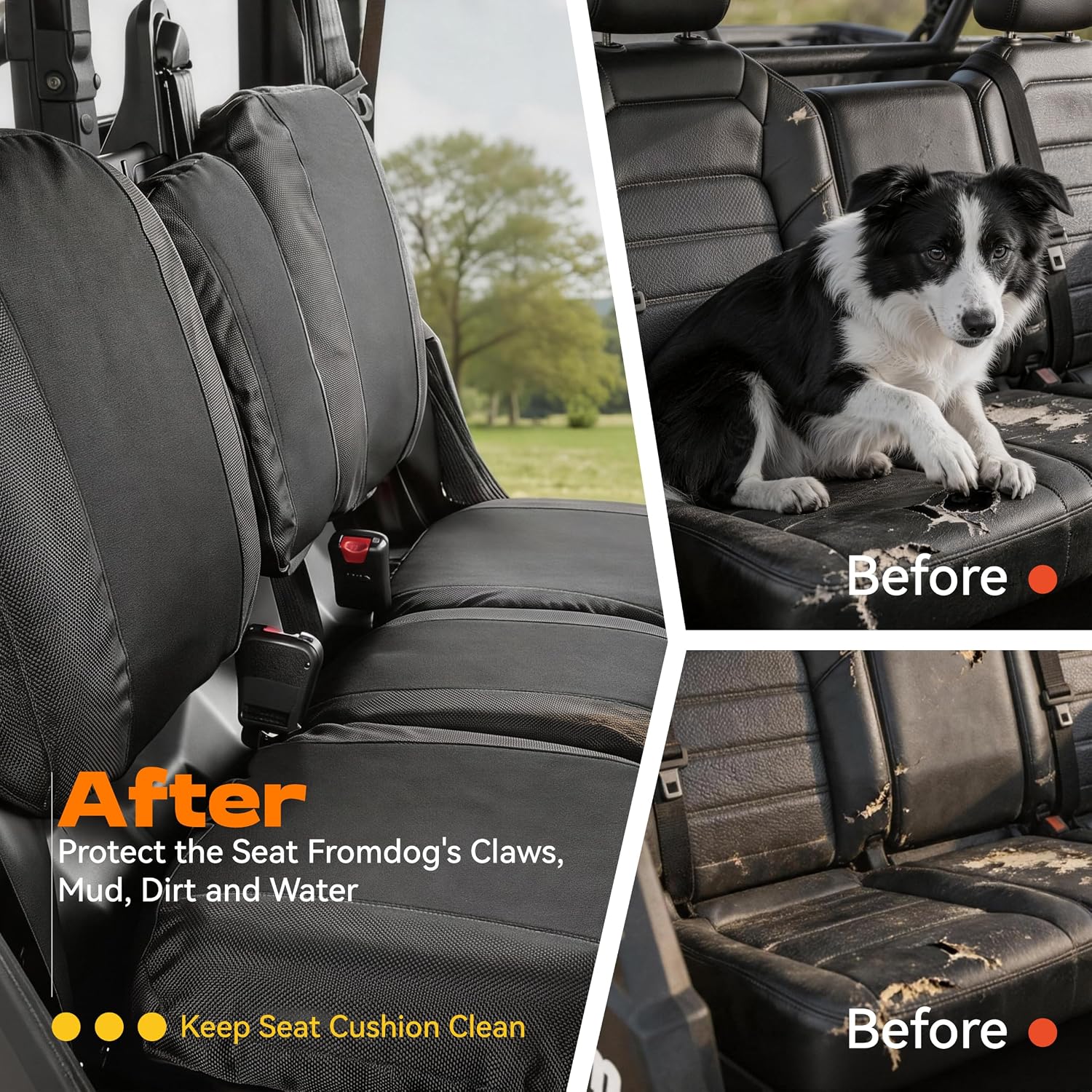 UTV Seat Covers Compatible with Can Am Defender 2016-2026 HD7 HD9 HD10 HD11 DPS CAB PRO, Water-Proof Anti-UV&Scratch 1680D Oxford Fabric Only for Split Bench Seats, Easy Clean and Installation