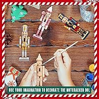 Vista 5 de Yunsailing Juego de 56 figuras de cascanueces de madera sin terminar de Navidad, kit de adornos de cascanueces sin pintar, soldado de pintura
