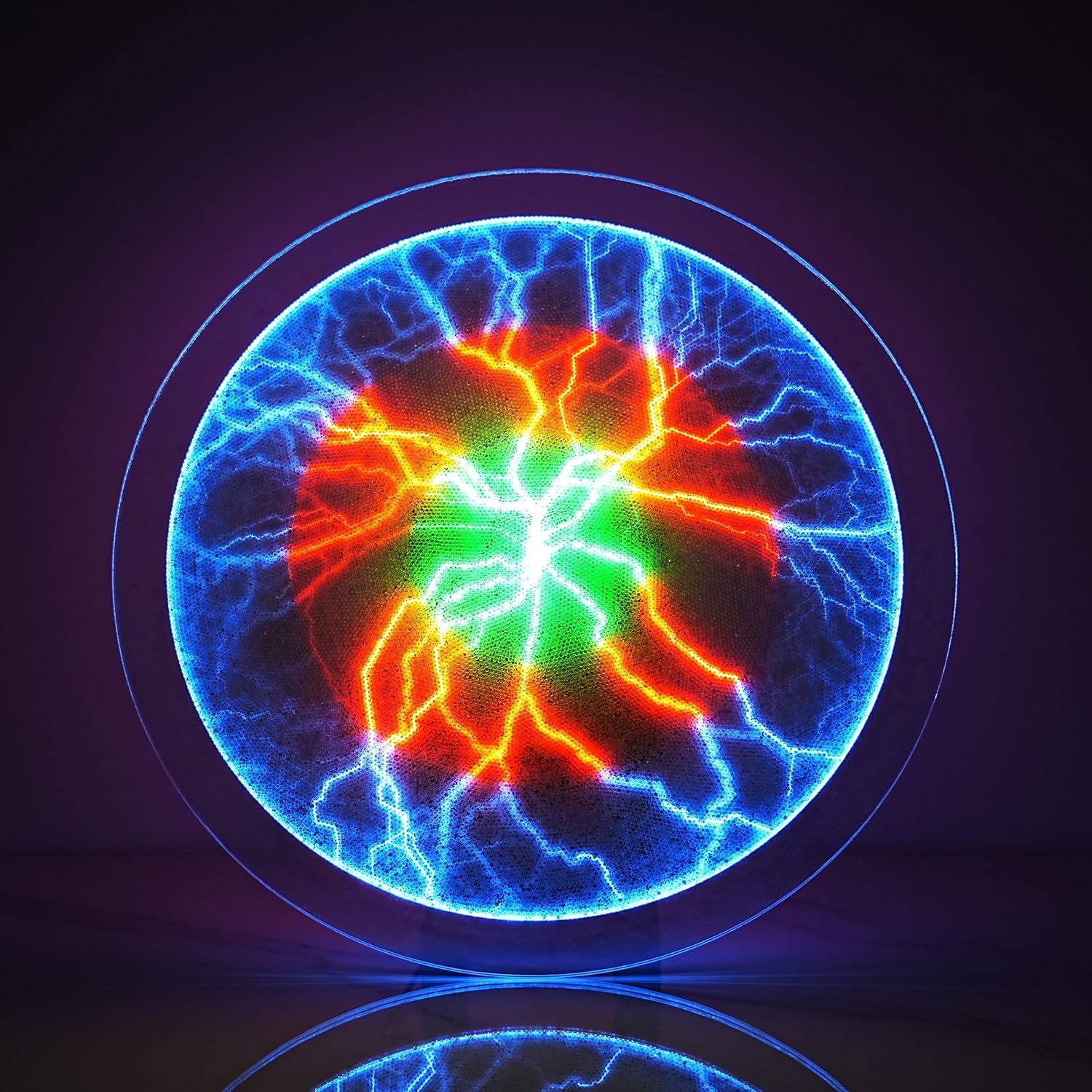 16 Inch Plasma Disc, Plasma Ball ，Plasma Globe ，Suitable for Homes, Bars, Clubs, Parties, Decorations, Holiday Gifts(Tricolor)