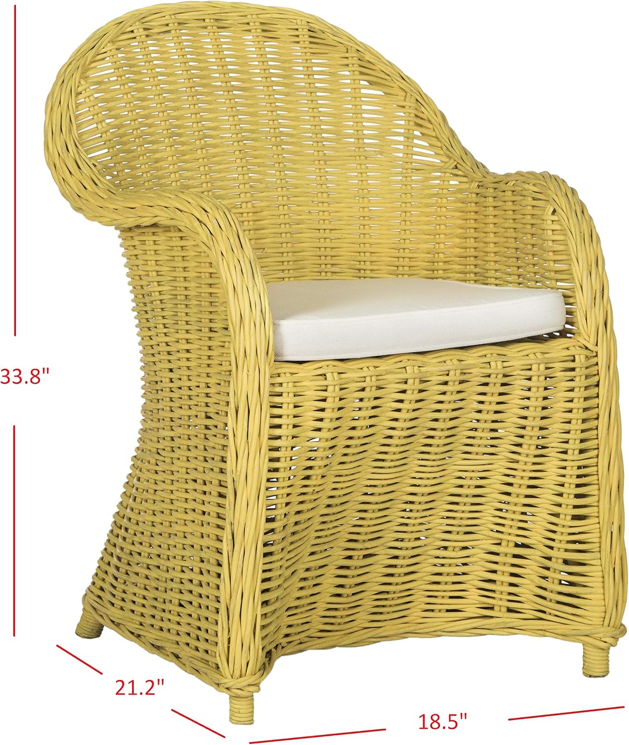 SAFAVIEH Home Collection Callista Yellow Wicker Club Chair