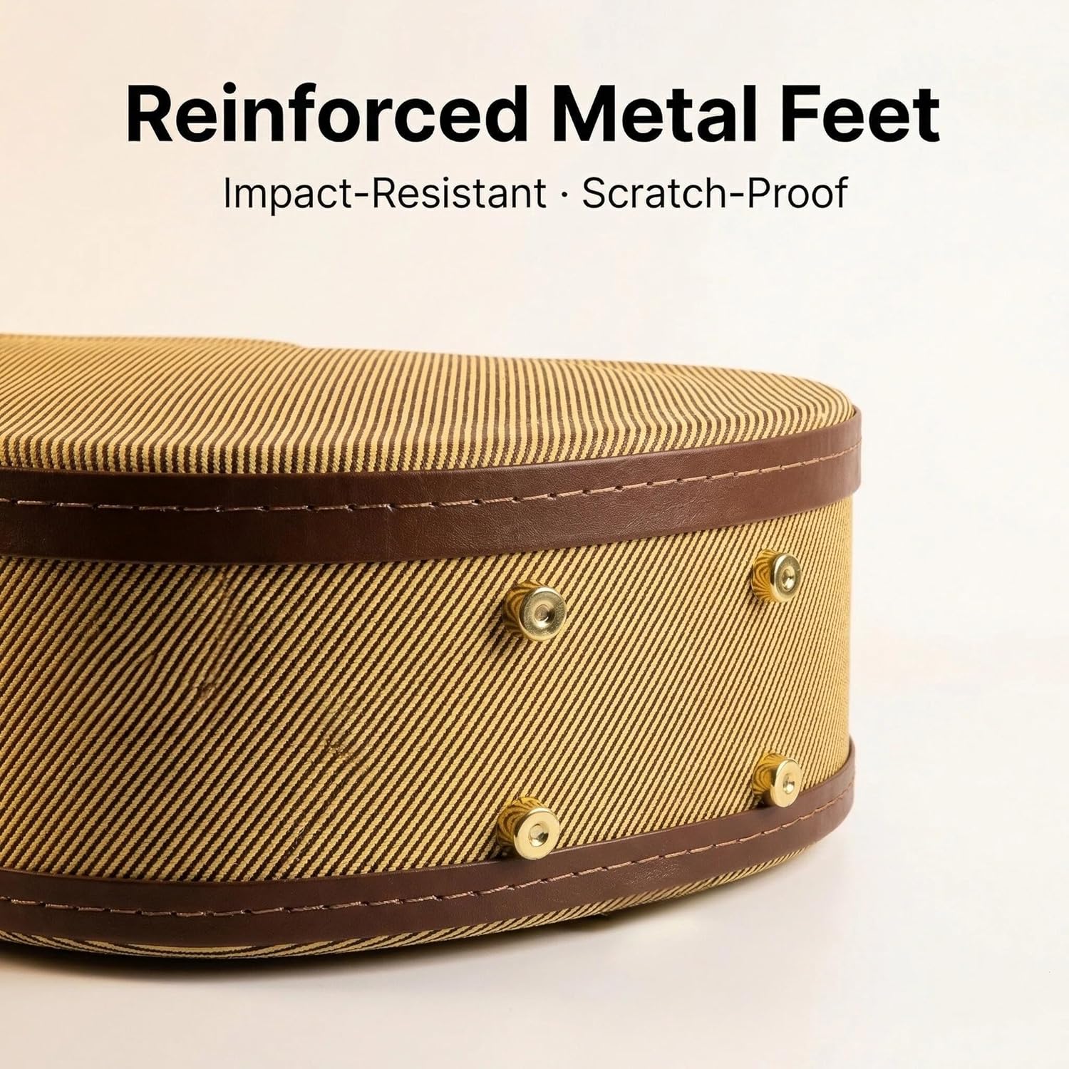 Crossrock Case - Hard-Shell Wooden Guitar Case - Fits 4/4 Classical Nylon String Guitars - Stainless Steel Latches, Sponge Lining, Metal Feet, Storage Space - Vinyl Tweed