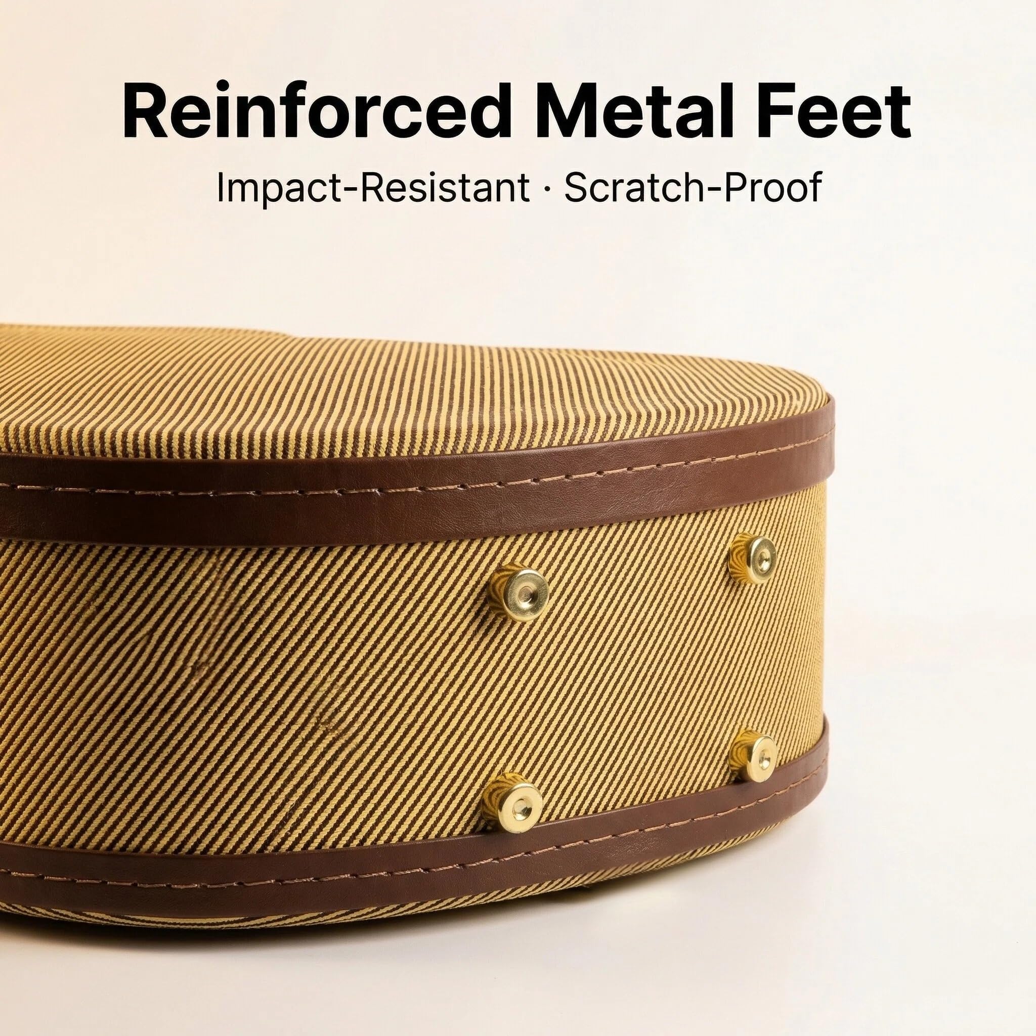 Crossrock Custodia in legno arcuata per chitarra elettrica 335 semi-hollow | Finitura vinile Tweed, serrature in acciaio, struttura imbottita – Coperchio bombato