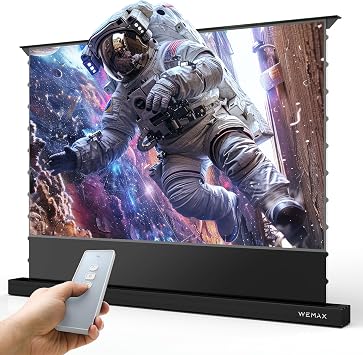 WEMAX 120 inch Electric Motorized Floor Rising Projection Screen, 4K 169 Active 3D Ready, Ambient Light Rejecting ALR Projector Screen, Perfect with Nova, Voice Control, Compatible with Alexa