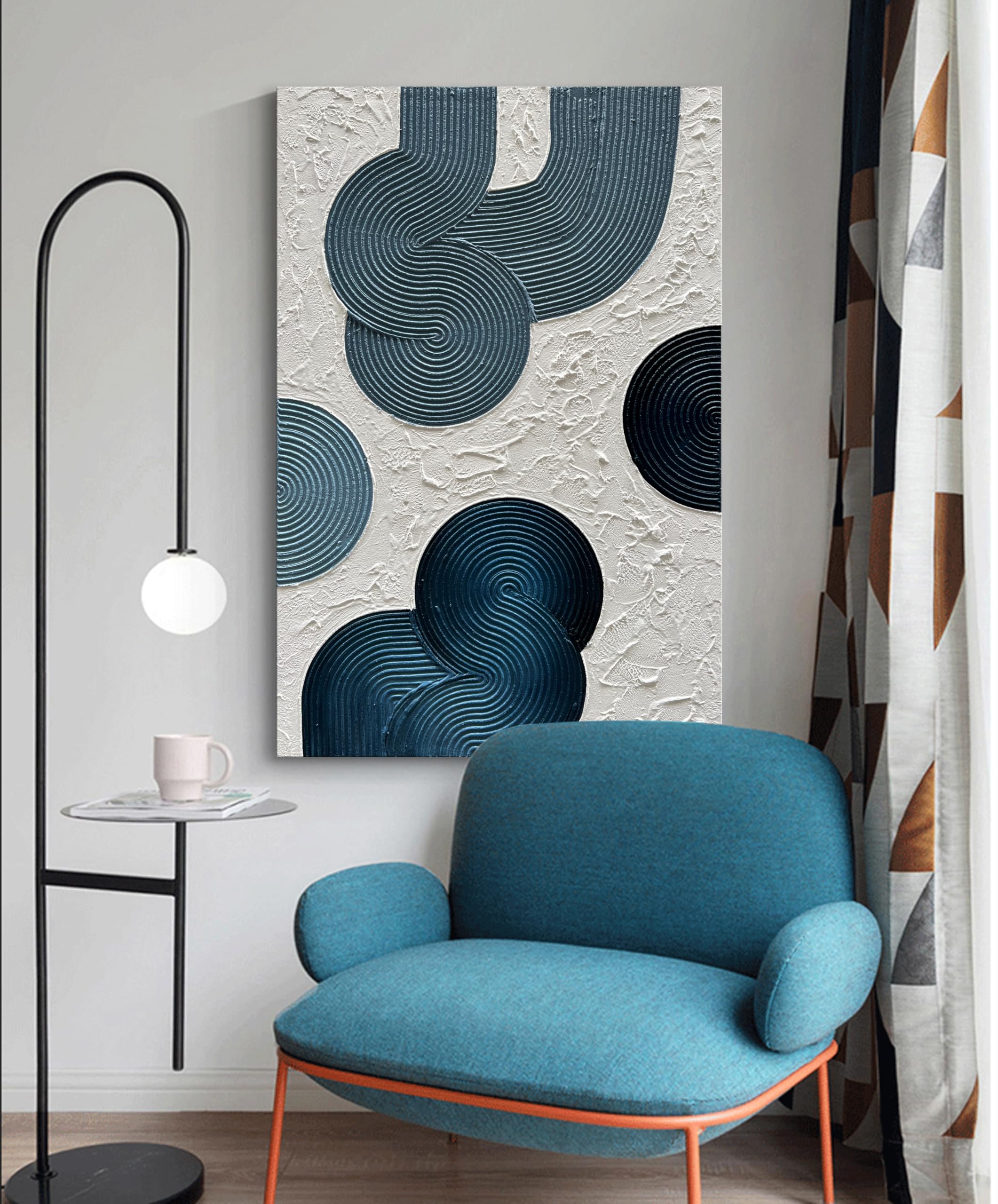 Amazon.com: NANKAI Art Hand-Painted Blue Thick Texture Abstract