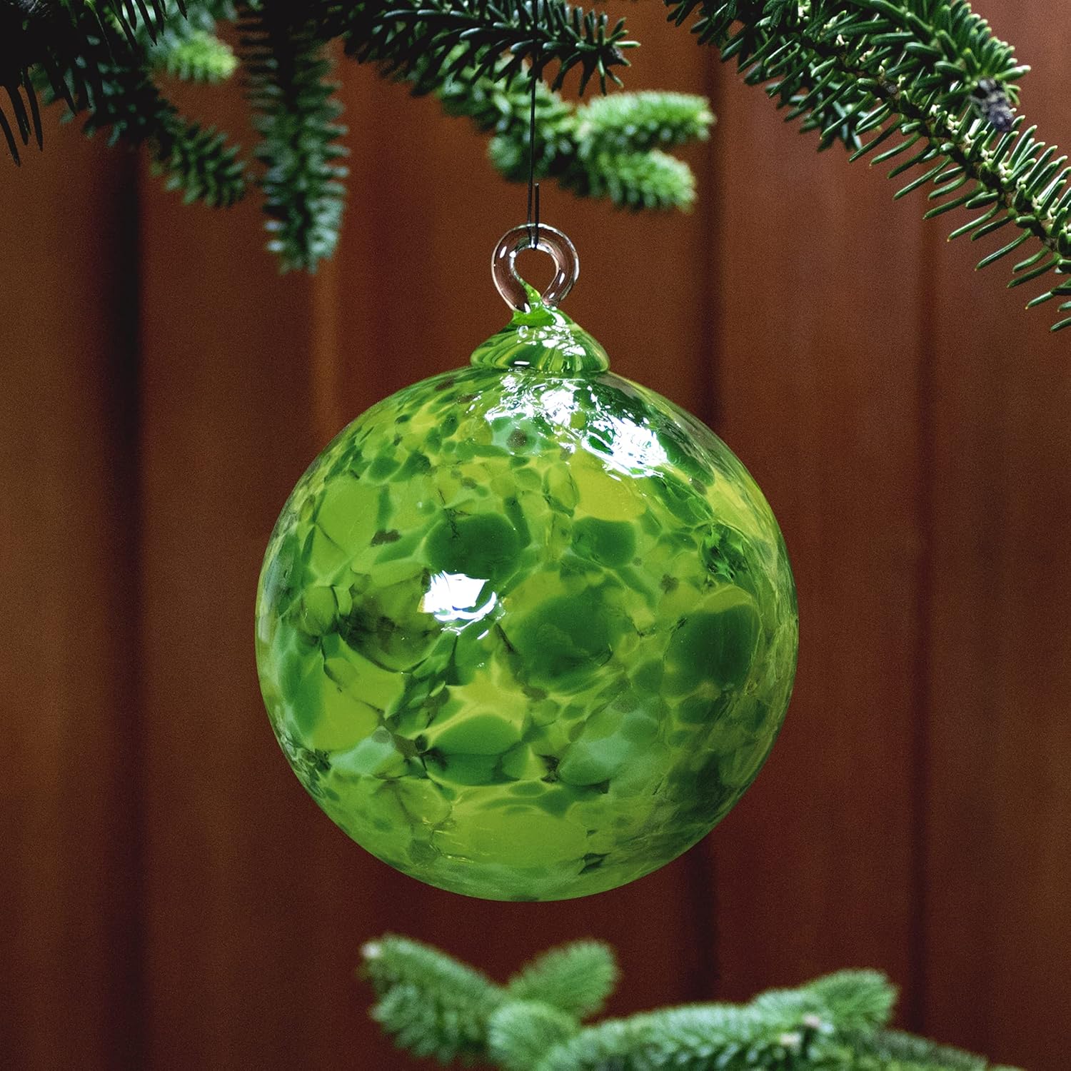 Hand Blown Glass Ornament - Suncatcher - Witches Ball - in “Forest Green” Dehanna Jones : Handmade Products