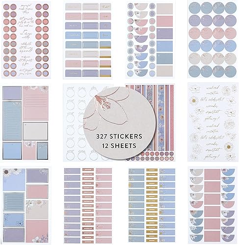 Libro de calcomanías clásico en Flora, decora tus manualidades de papel, etiqueta, código de colores para tu agenda y calendario con hermosas