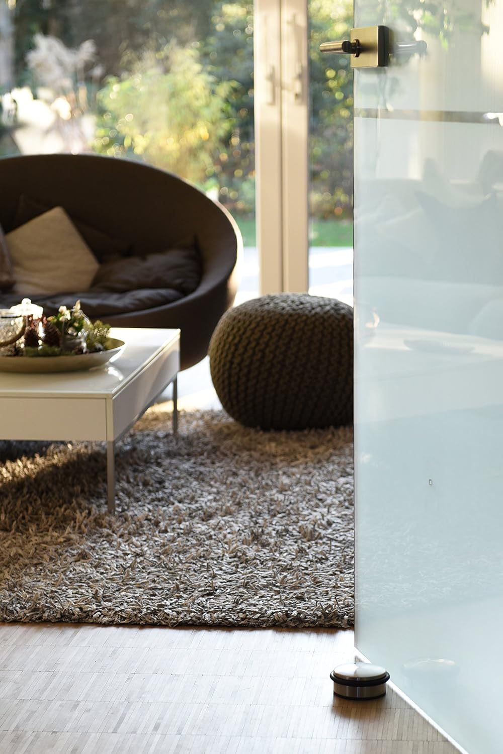 Stainless Steel Door Stopper (3 Pack) 4"x1.85"– Premium SofiHome Top Durability Door Stops with Silica Gel Treads – Stylish Decorative Heavy Duty Door Stop for Draft Stopping and Floor & Wall Safety