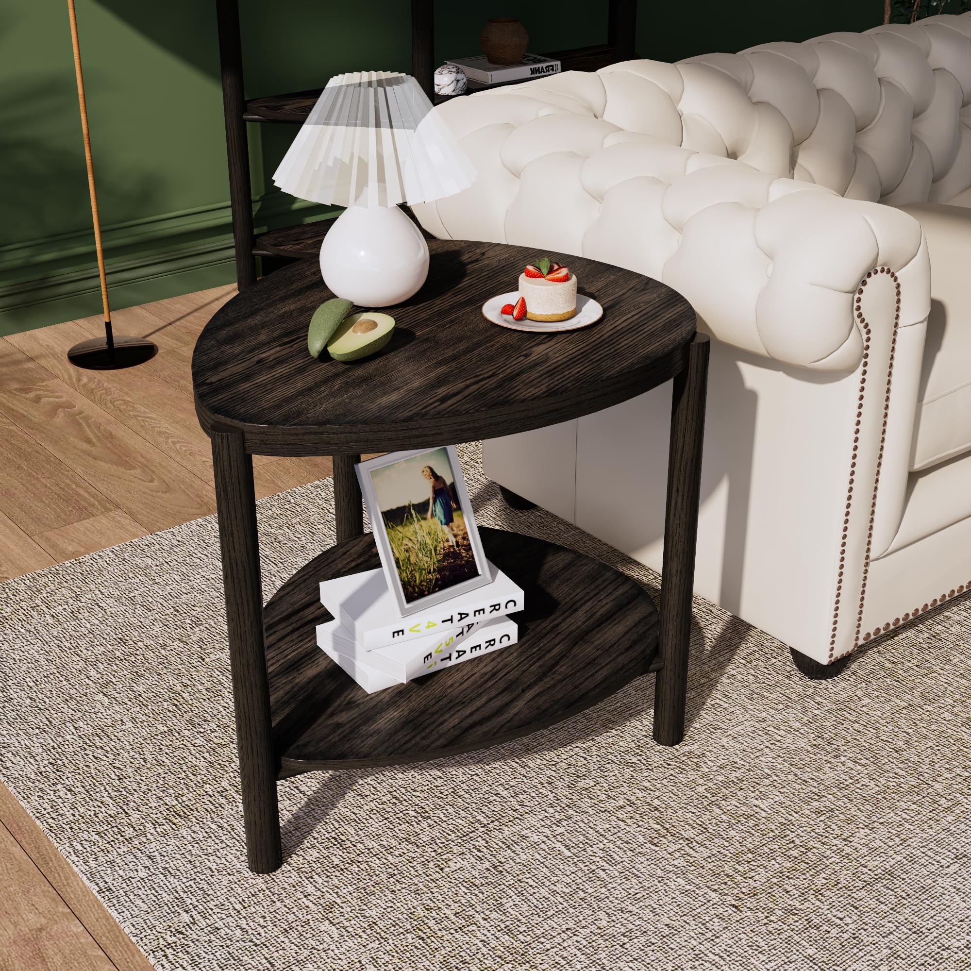 【キキ‼️】IDEE / イデー　TAMPT TABLE Amazon.com: Wooden Side Table with Two-Tier Storage, Elegant