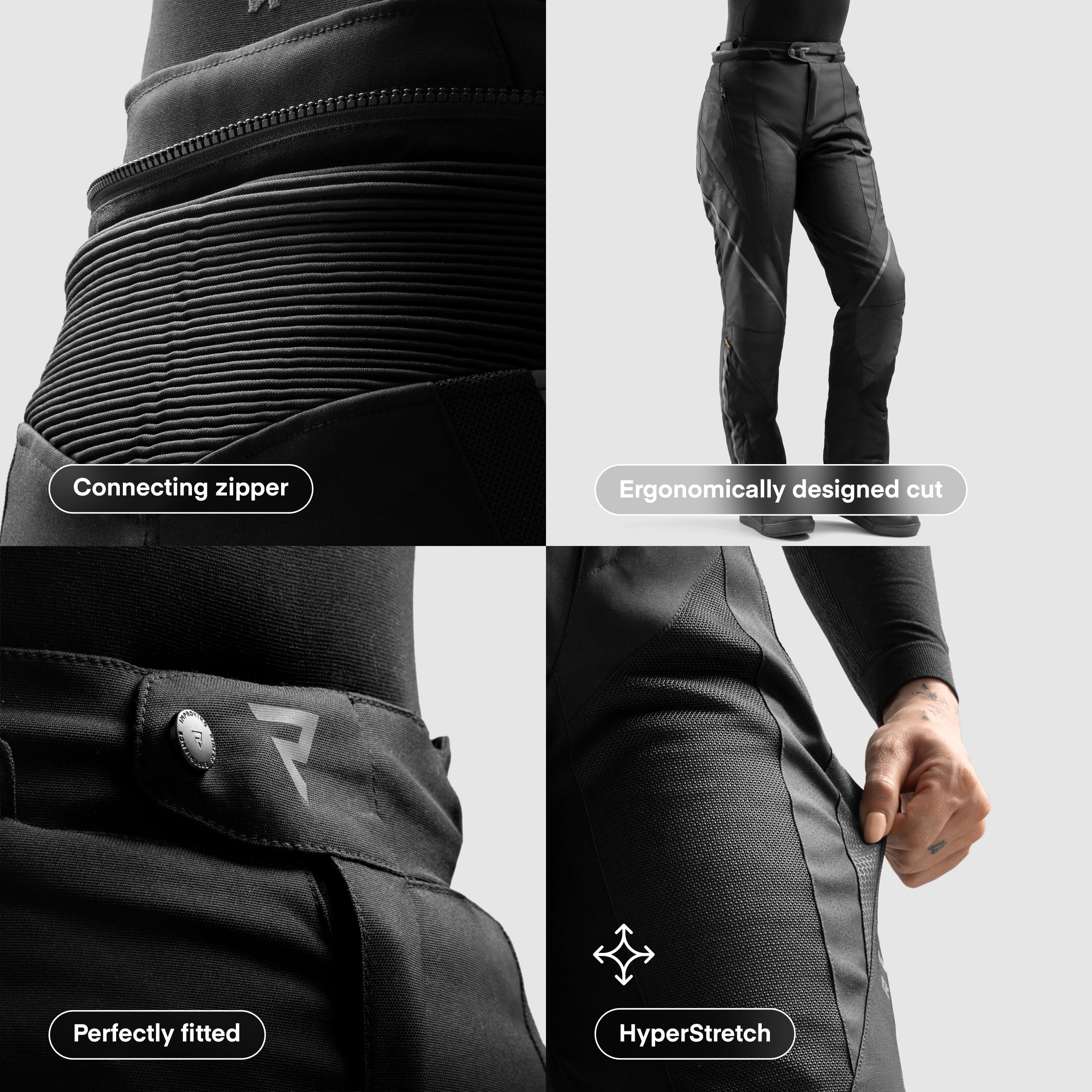 REBELHORN Hiflow V Lady Motorradhose Damen | Textil | Knie und Hüft Protektoren Stufe 2 | HydraShield PRO Membran | Thermofutter | Schutzstufe AA | Größen bis 7XL