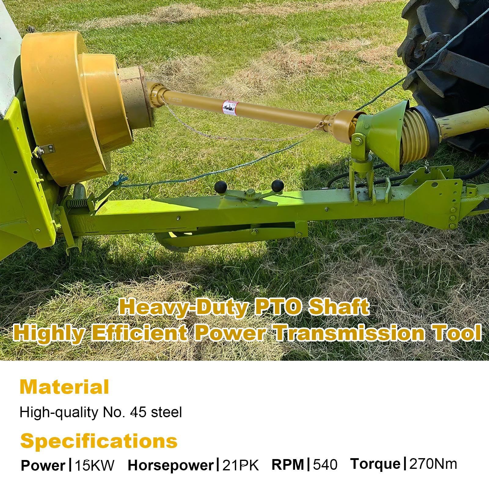 Zapfwelle für Traktor,Traktor-Zapfwelle - 1-3/8 Zapfwelle, runde Geräteenden | Zapfwelle für Traktoren der Serie 2, Brush Hog-Zapfwelle für Bush Hog, Rotationsschneider