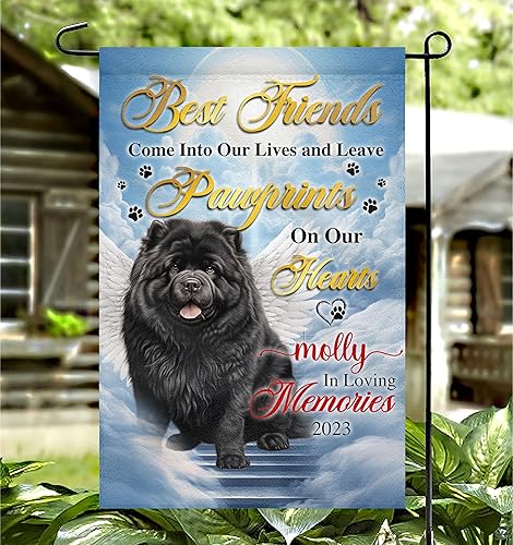 Miniatura 4 de Prezzy Chow Chow Dog - Bandera conmemorativa para jardín, regalos de condolencias por pérdida de recuerdo de mascotas, banderas decorativas de doble