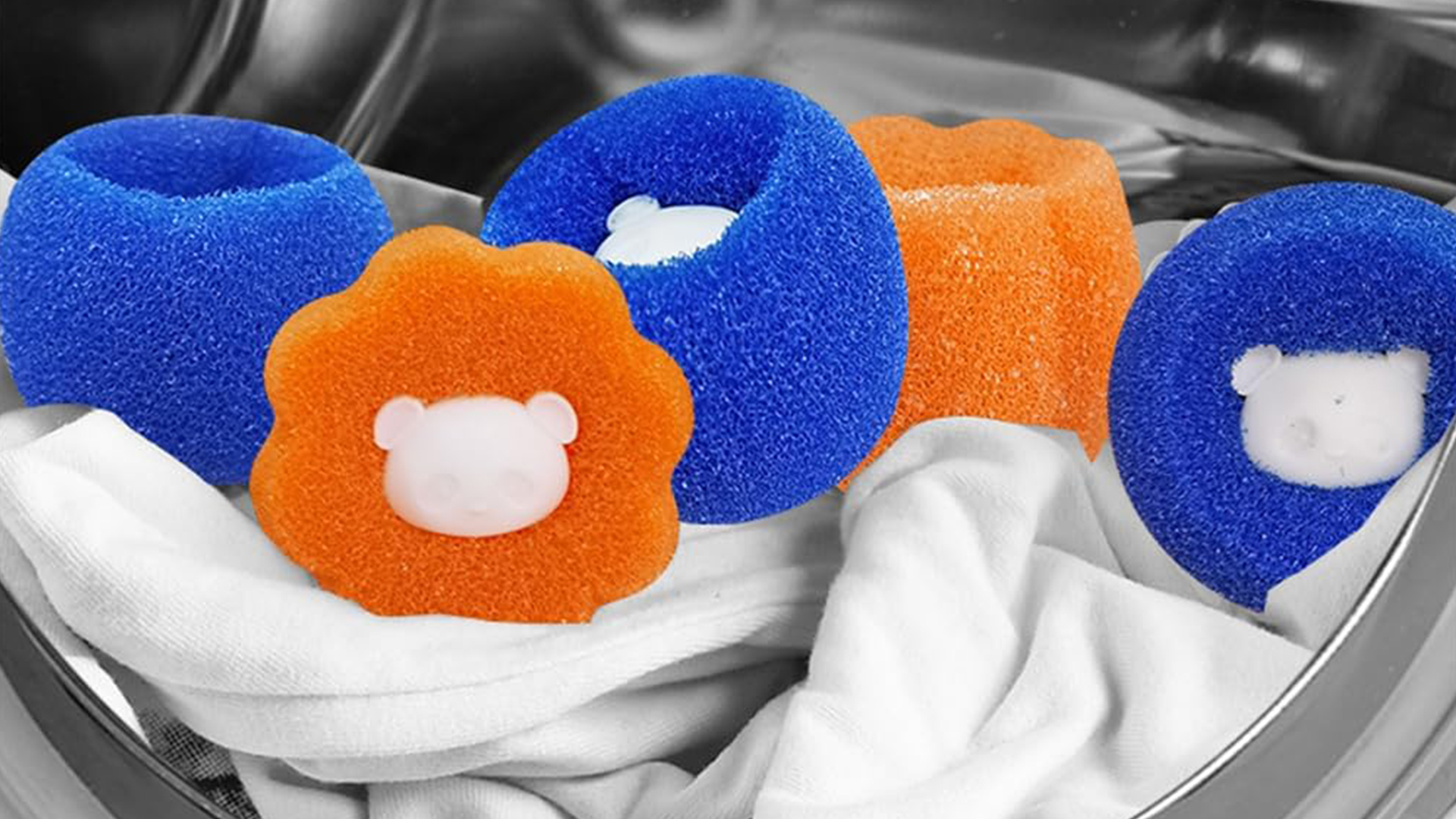 8 Boules Anti-Poils Machine à Laver - Enlève Poils Animaux Et Peluches - Réutilisables - Bleu