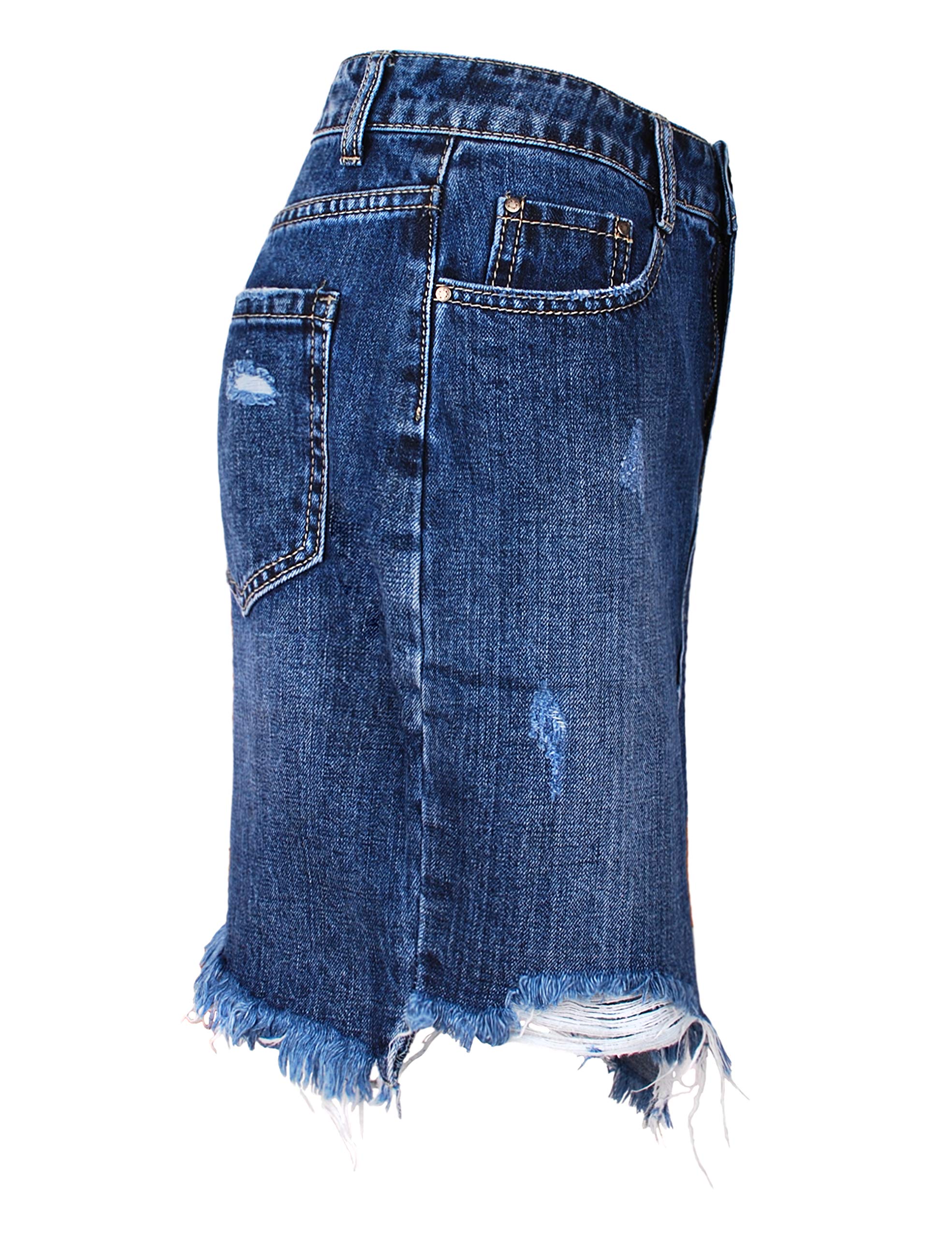 Fraternel Jupe Jeans Femme Longueur mi-Cuisse