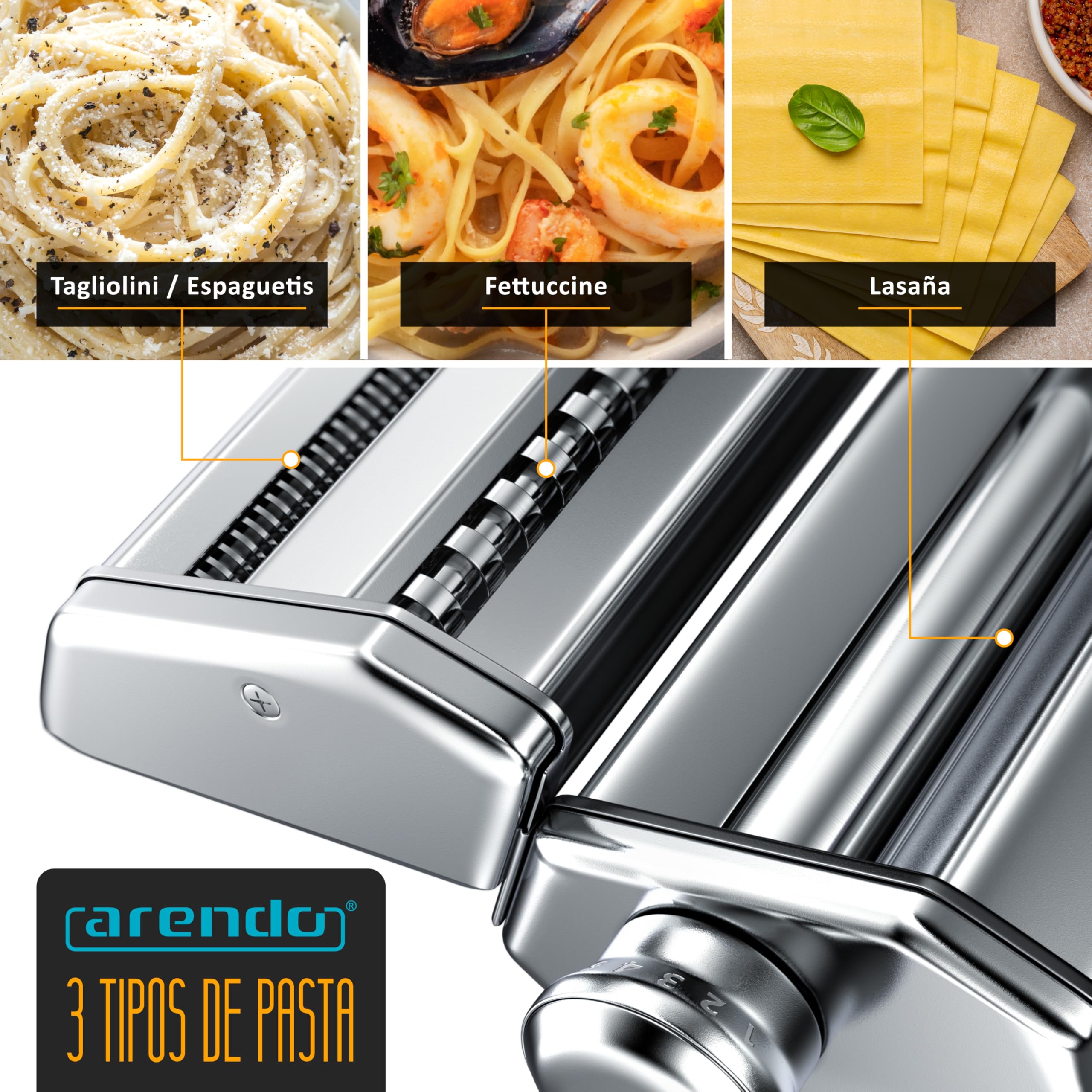 Maquina para pasta Fresca,Máquina para Pasta Manual con Accesorio Intercambiable, Máquina para pasta, Maquina Para Hacer Pasta, 7 Ajustes de espesor ajustables, 2 máquinas de corte, Prensa de Pasta