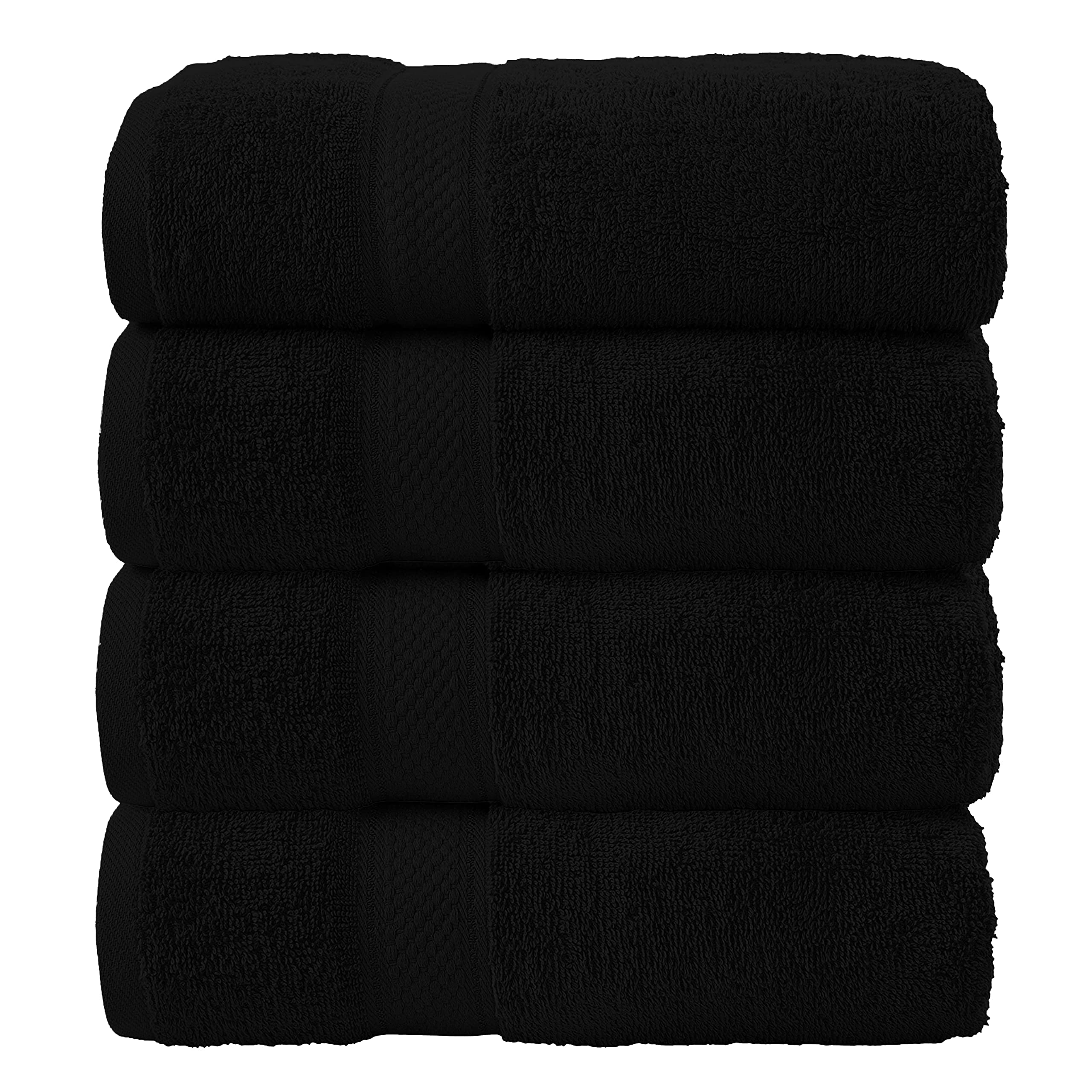 J K ZONE 4 Pack Large Bath Towels Set 100% Egyptian Cotton Hotel Quality Towels Extra Soft Fast Absorbent Long Lasting Material Guest Towel Bathroom Matching Towels 70 x 120 cm (Charcoal) โ image 1