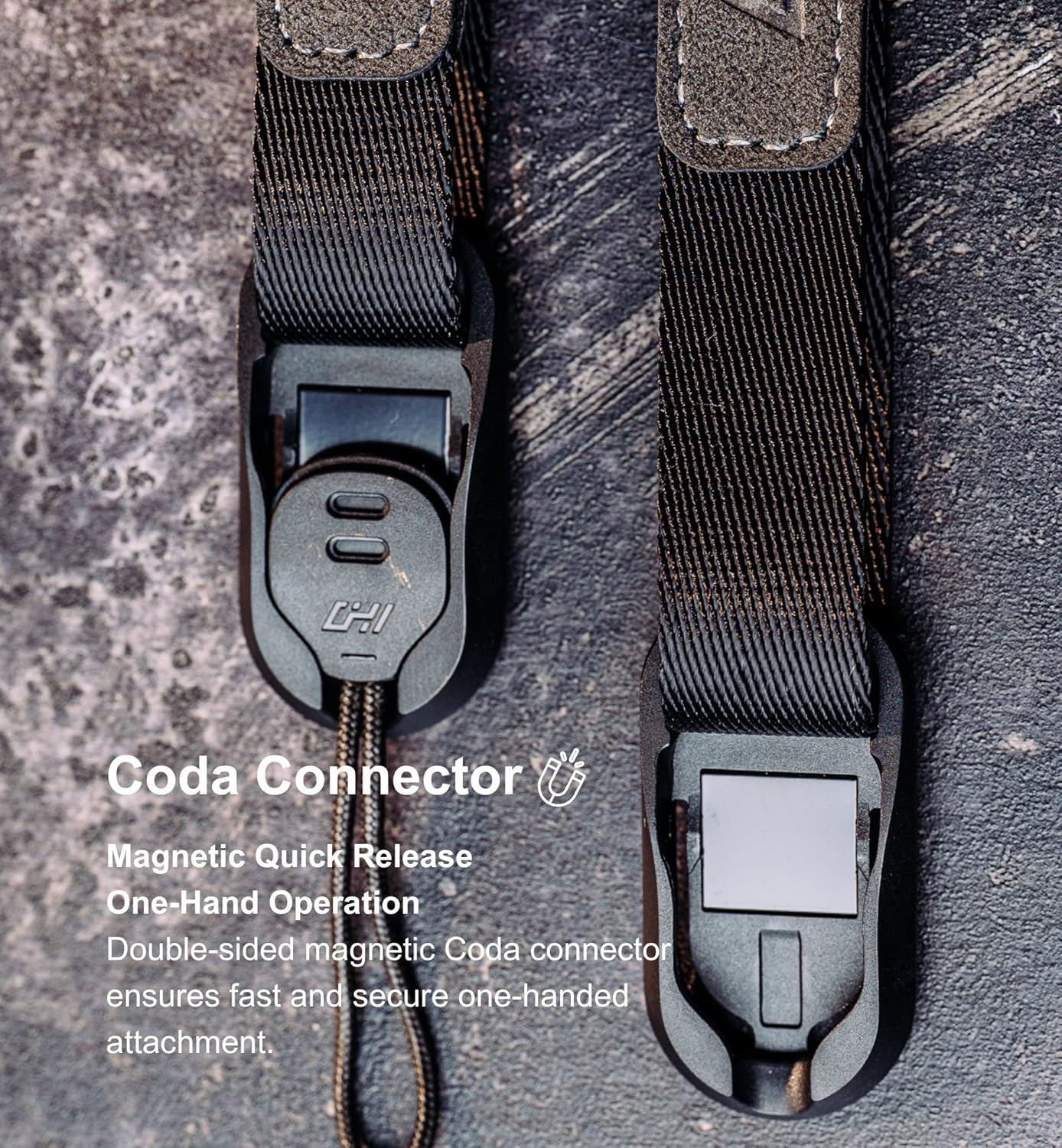 CHI Shoulder Camera Strap Air – Neck Strap with Magnetic Quick Release, One-hand Adjustable Sling Strap for DSLR and Mirrorless Cameras (Alcantara Black)