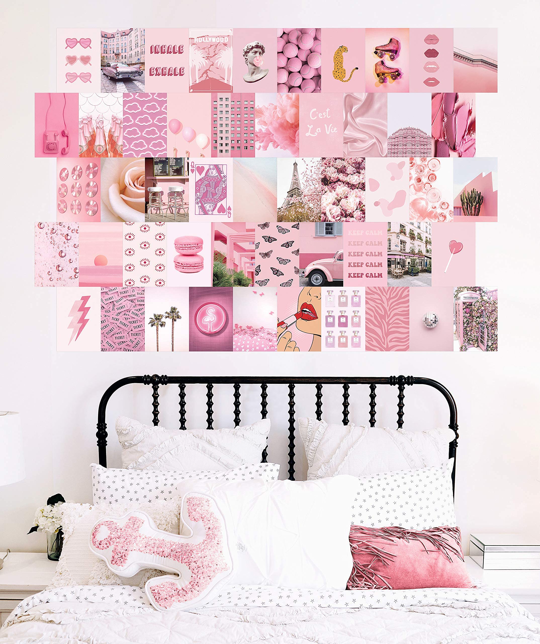 Haus and Hues Pink Aesthetic Wall Collage Kit Set of 50 Aesthetic