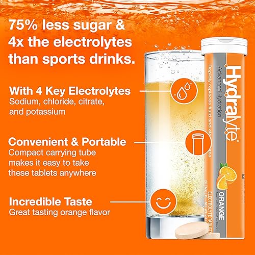 Miniatura 3 de Hydralyte Tabletas de bebidas electrolíticas  Tabletas de hidratación efervescentes  Entrenamiento resfriado y gripe y recuperación nocturna