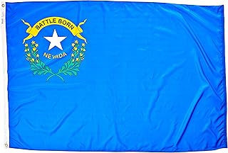 Nevada State Flag 4x6 ft. Nylon SolarGuard NYL-Glo 100% Made in USA to Official State Design Specifications by Annin Flagmakers. Model 143370