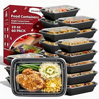 60 Pack 28 oz Plastic Meal Prep Containers with Lids,Microwave Safe | Take Out,Food Storage,Disposable Plastic Lunch Boxes,Sturdy,Freezer,Microwave,Dishwasher Safe,Stackable,Leak-proof