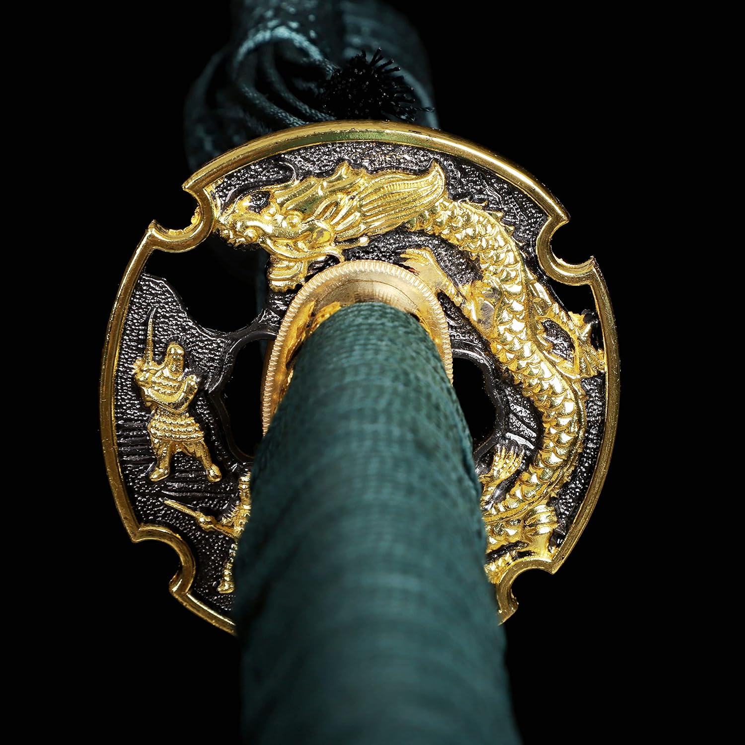 Swordsmith Handmade Clay Tempered Hamon Damascus Folded Steel Samurai Sword Sharp Janpanese Katana Sword Full Tang (Dragon-Clay Tempered Damascus Folded Steel)