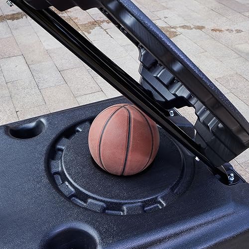 Miniatura 9 de Aro de baloncesto portátil para exteriores de 7.5 a 10 pies de altura ajustable, tablero de impacto de 44 a 54 pulgadas y rebote de baloncesto,