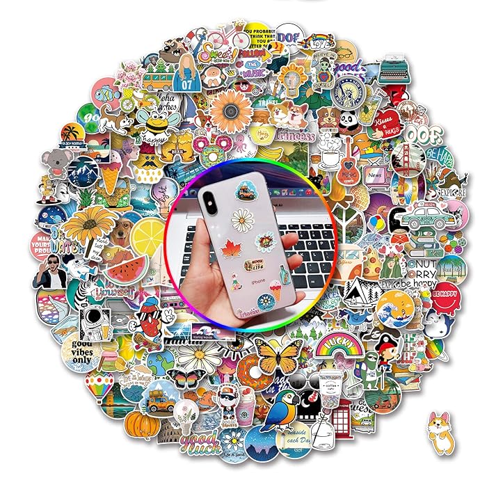 Buy 200pcs Mini Stickers, Stickers Pack for Phone, Cute Trendy Vinyl