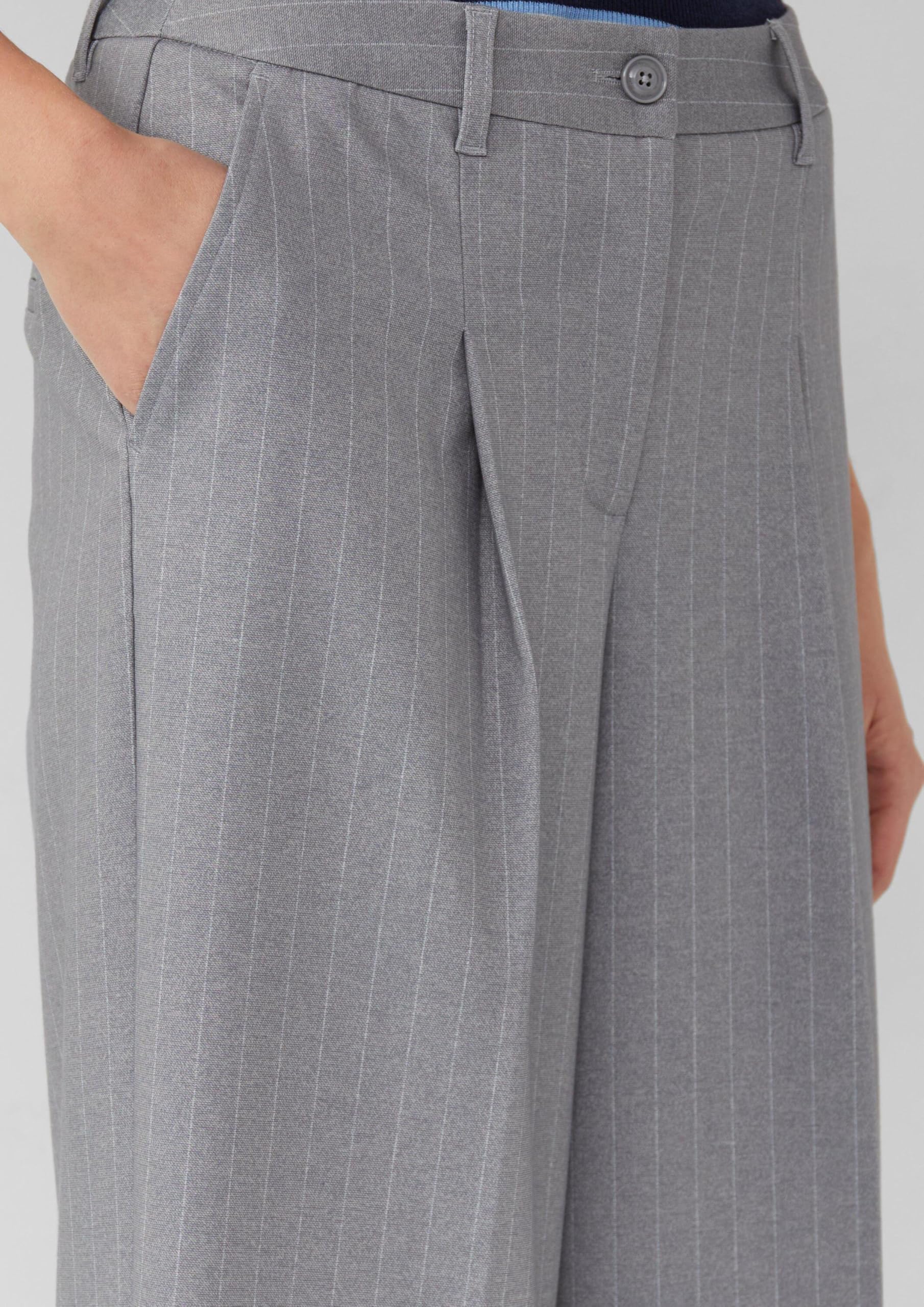 s.Oliver Hose aus Interlockjersey mit Wide Leg und Nadelstreifen