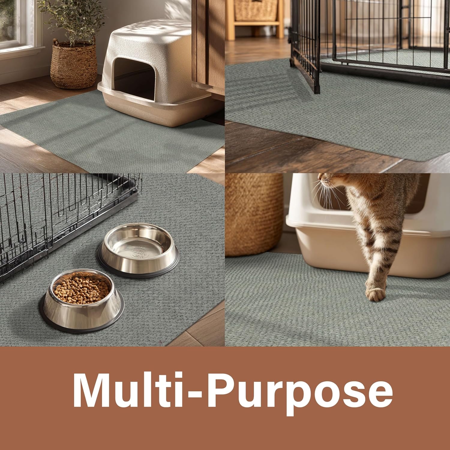 Mohawk Home Litter Box Moisture Barrier Mat Utility Solid Gray 4' X 6' Other Perfect for Kitchen, Living Room, Kids Room, Dining Room, Hallway, Office, Garage, Entryway, Bathroom, Laundry Room