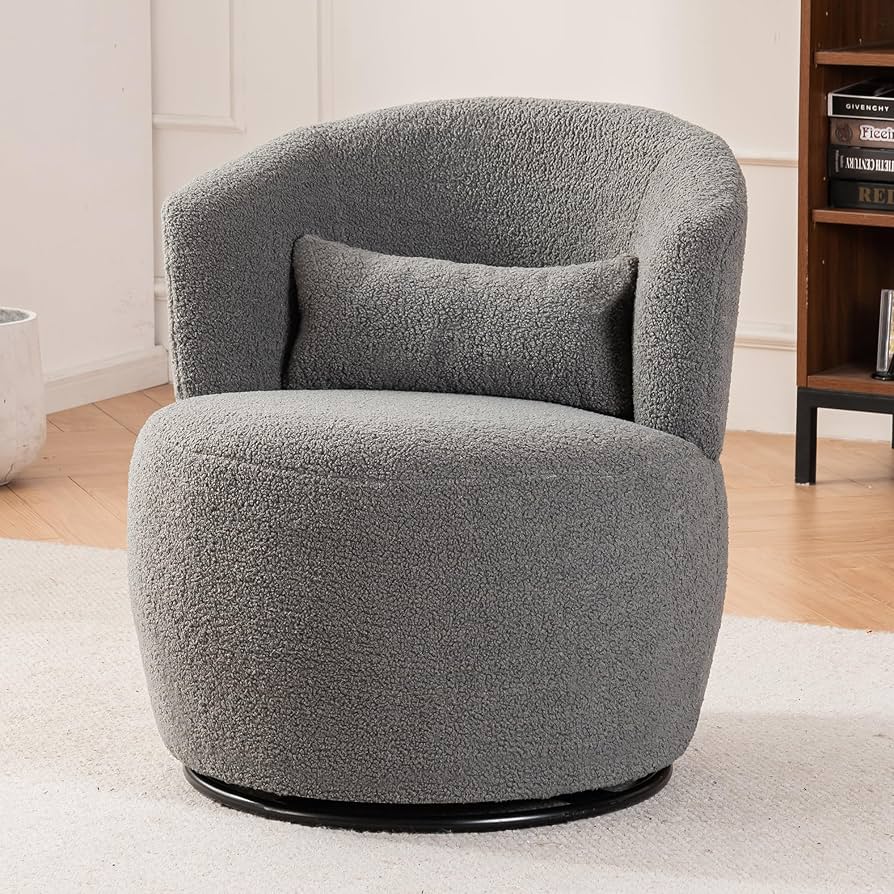 Amazon.com: Grey Plush Swivel Accent Chair - Contemporary