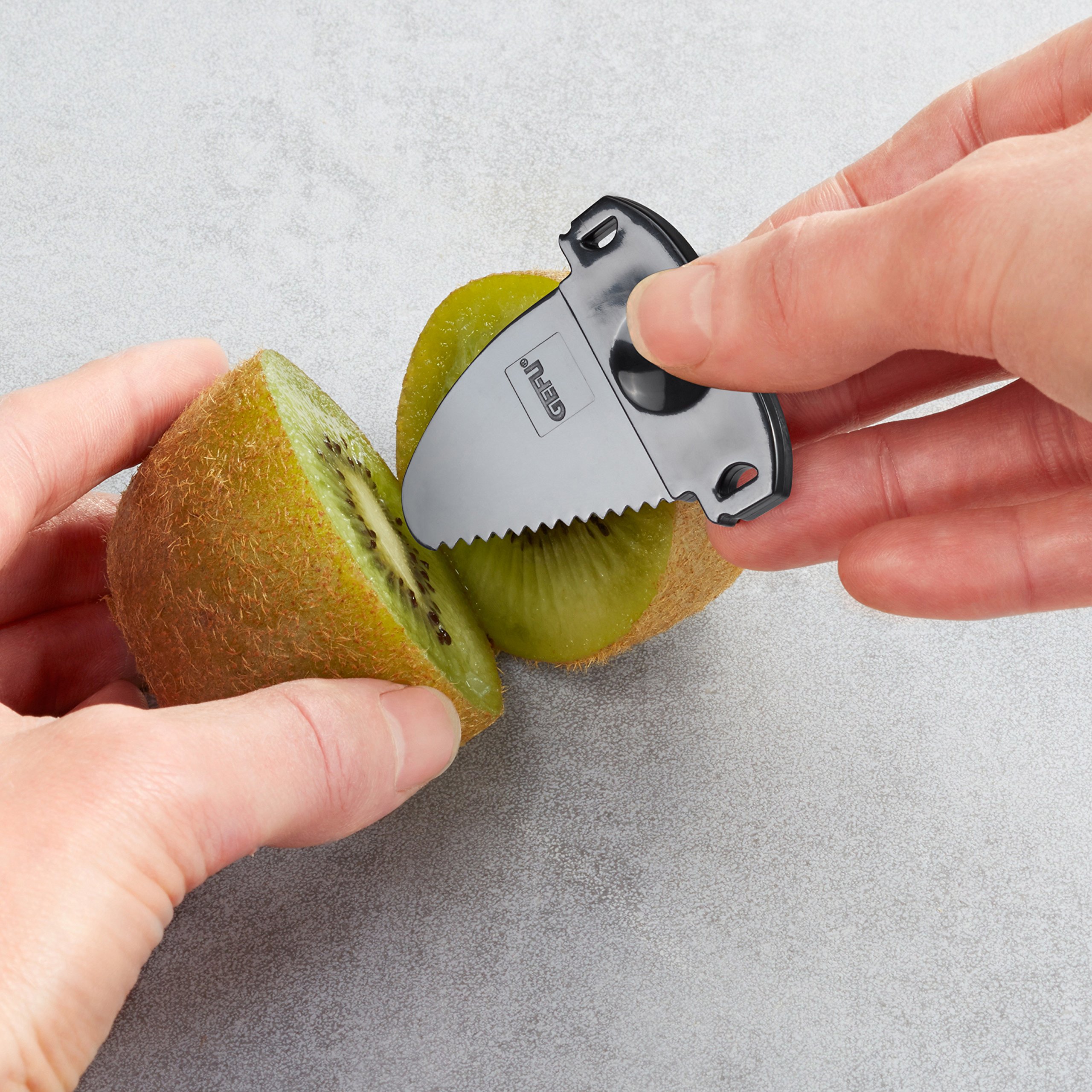 Kiwi Dunschiller Fruit Cutter Roestvrij staal Multifunctioneel Coring Tool Gemakkelijk en snel Schil elk fruit of zachte groenten Gemakkelijk Keuken Tool