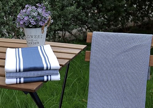 Miniatura 6 de AMOUR INFINI Juego de 4 toallas de cocina de algodón, altamente absorbentes, ultra suaves, con lazo para colgar, paños de cocina de secado rápido de