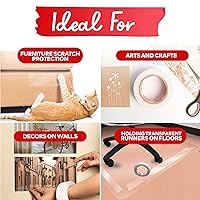 Vista 6 de XFasten Cinta de doble cara transparente, extraíble, 2 pulgadas por 30 yardas, ideal como cinta de envoltura de regalo, para sostener alfombras