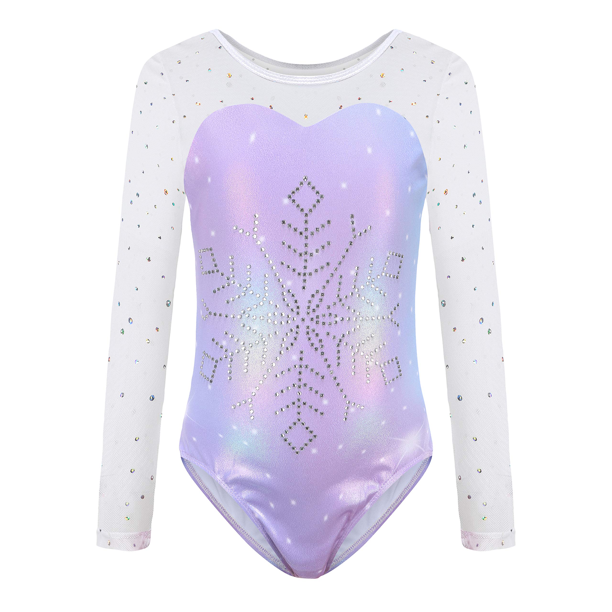 Buy SinoeemGirls' Gymnastics Leotard with Shiny Diamond Sleeves