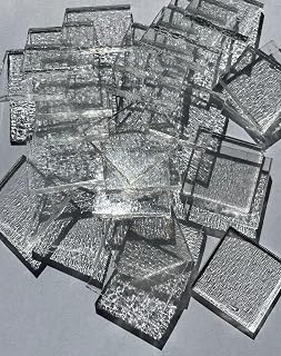 Pre-Cut Fusible 1-inch Square Clear Wissmach Glass 3mm Sampler Pack, 96 Coe, 25-Pack by Stallings Stained Glass