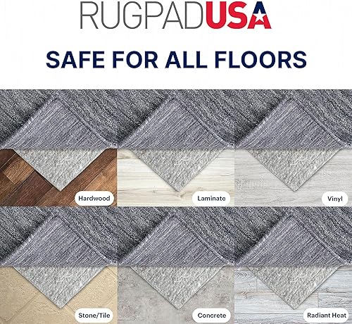 Miniatura 4 de RUGPADUSA, Almohadilla para alfombra de 12 x 15 pies, 100% fieltro (14 de pulgada de grosor), segura para todos los pisos, bajo contenido de