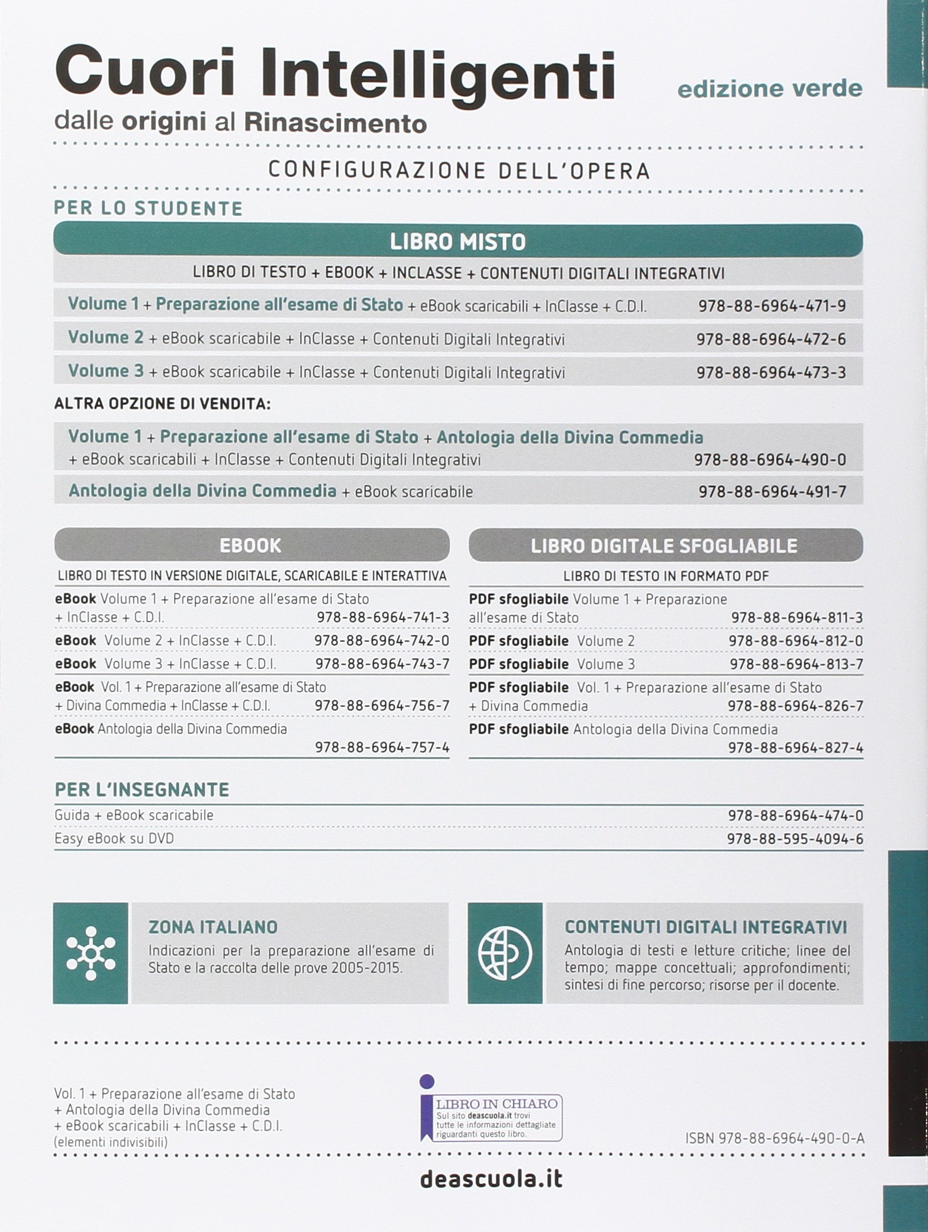 Cuori intelligenti. Con Modelli di scrittura e Antologia Divina Commedia. Ediz. verde. Per le Scuole superiori. Con e-book. Con espansione online (Vol. 1)