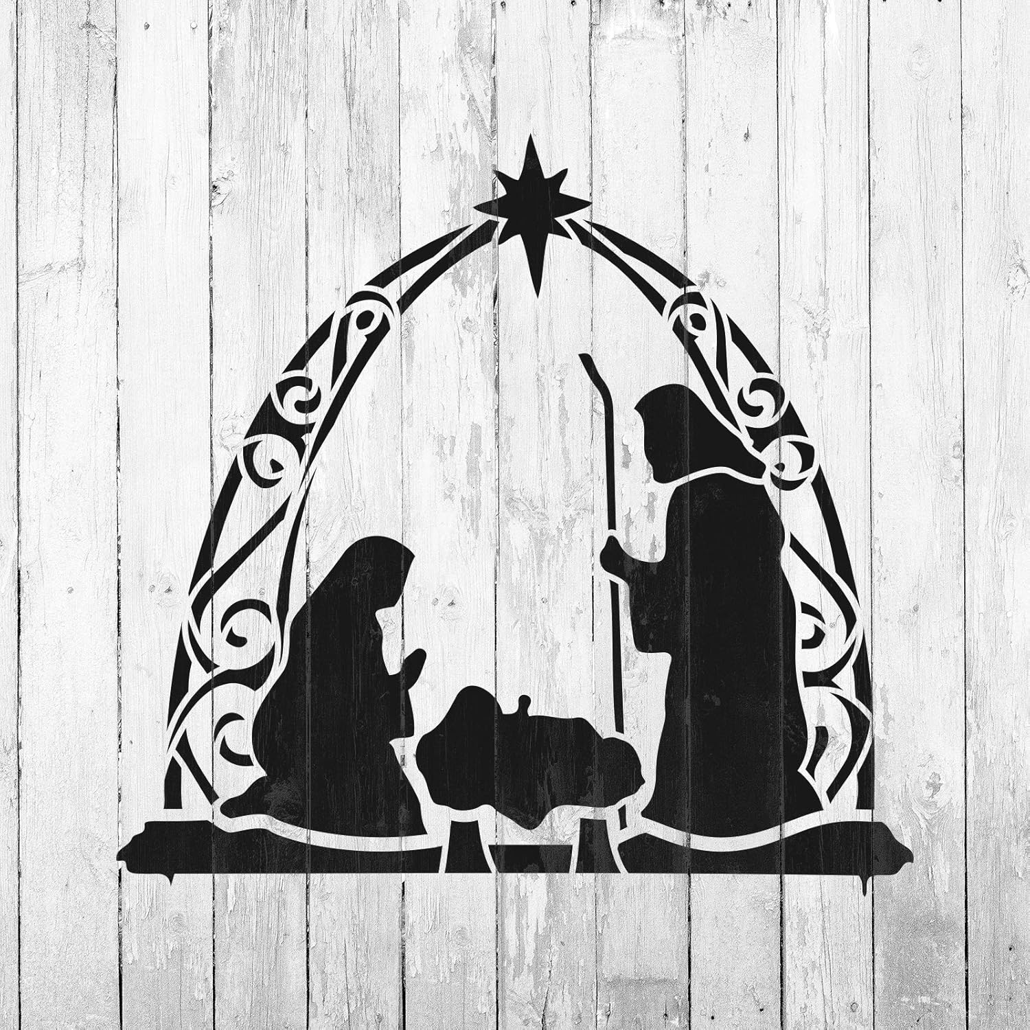 Arch Nativity Stencil - Christmas Porch Sign, Christmas Stencil Art, Christmas Decor Ideas, Stencils for Christmas