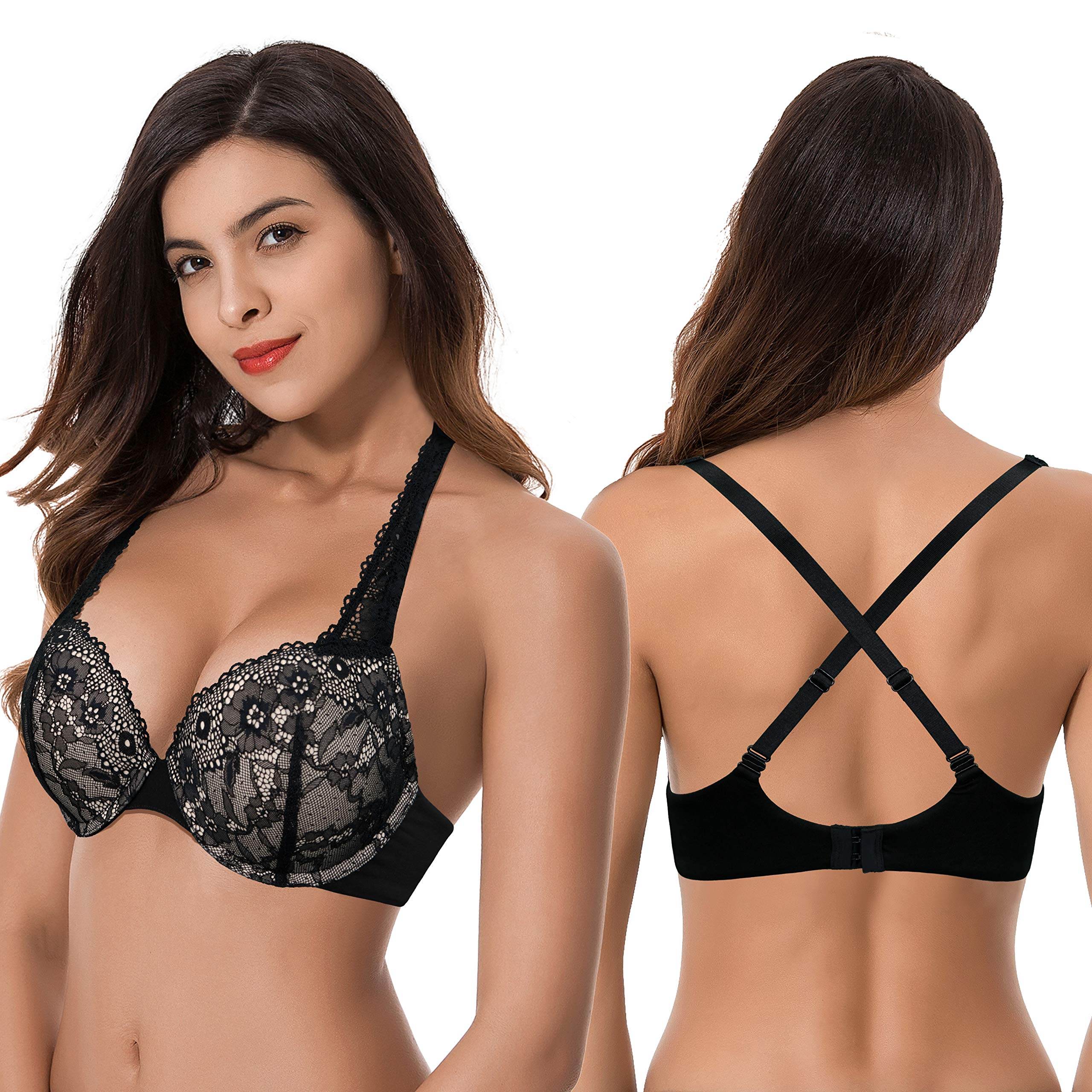 Curve Muse Reggiseno Push up, Opaco (Pacco da 2) Donna | Coppe modellate per sollevamento e modellamento, comfort quotidiano traspirante, tessuto morbido, vestibilità flessibile per